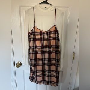 Maternity Mock Neck Tee and Plaid Bodycon Dress